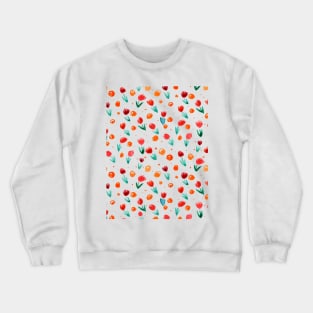 Watercolor tulips pattern - orange Crewneck Sweatshirt